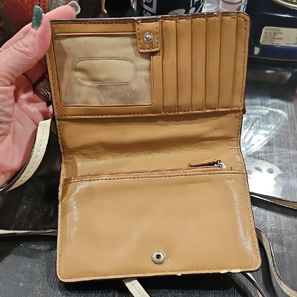 Coach Two-Tone Orange and Tan Leather Crossbody - Picture 5 of 8